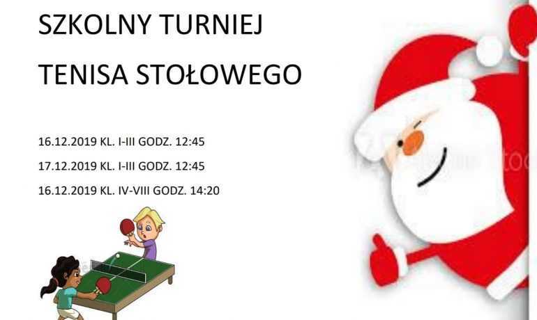 SZKOLNY TURNIEJ TENISA STOŁOWEGO