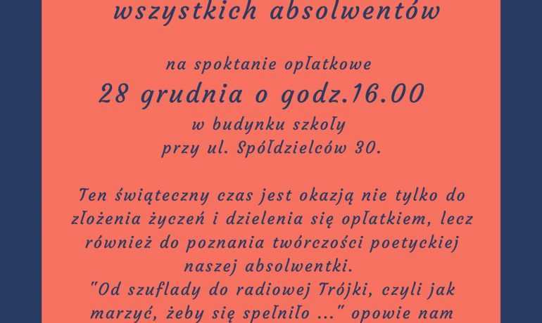 Spotkanie świąteczne dla absolwentów